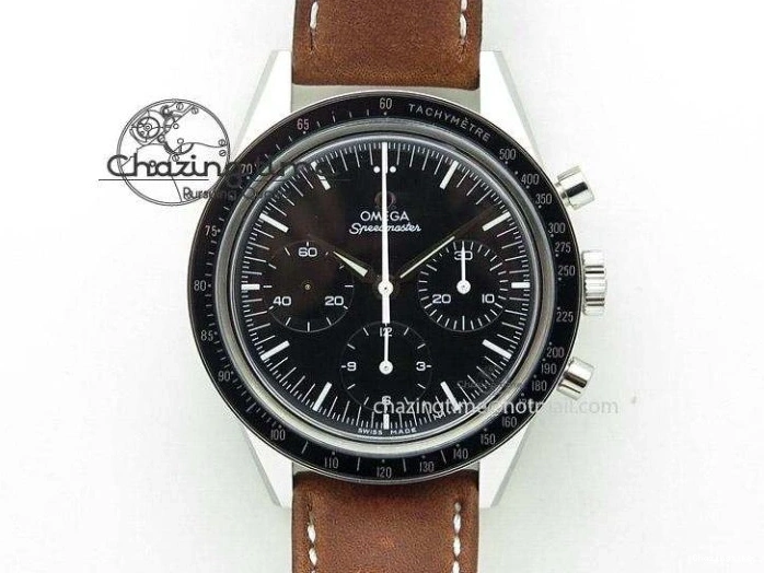 0301 EasyCare Seamaster 30 1962 SS TW Best Edition Black Dial On Leather Strap MIYOTA 8079